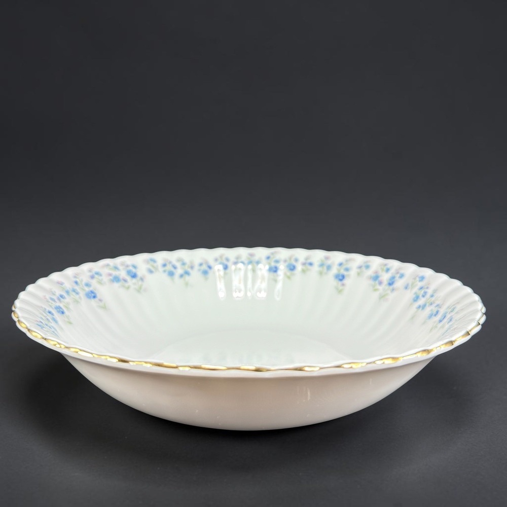 Royal Albert Memory Lane Bone China 9 Inch Bowl Blue Floral‎ Gold Trim England